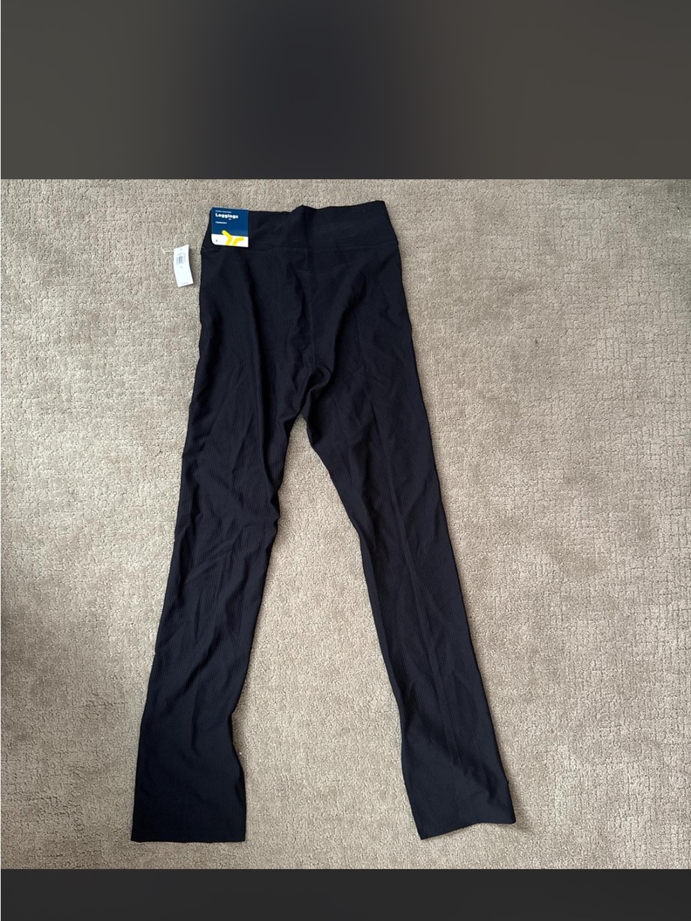 Old Navy Black Women’s Ribbed Leggings with Ankle Slit
